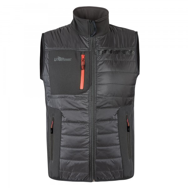 Gilet Wall - taglia XL - PE - grigio/arancio - U-Power