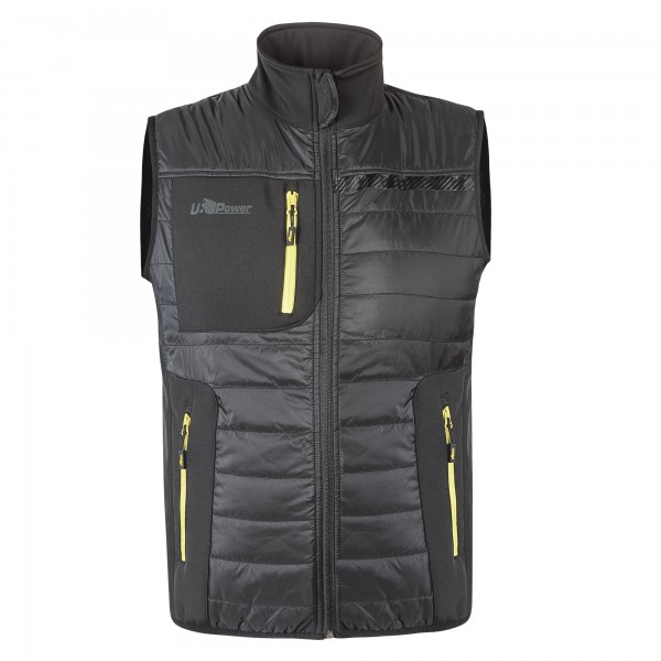 Gilet Wall - taglia XL - PE - grigio/verde - U-Power