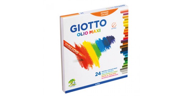 Pastelli a olio - lunghezza 70 mm - diametro11 mm - colori assortiti -  Giotto - conf. 24 pezzi