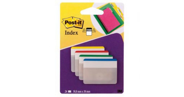 Segnapagina Post it® Index Strong - 686F-1 - per archivio - 50,8 x 38 mm - colori  classici - Post it® - conf. 24 pezzi