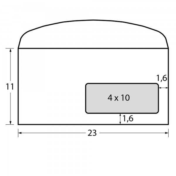 Busta Super Bristol 80 - con finestra - gommato - 11 x 23 cm - 80 gr - bianco - Blasetti - conf. 500 pezzi