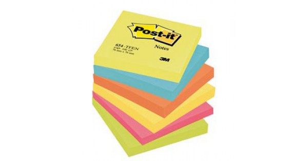 Blocco foglietti Colori Energy - 654-TFEN - 76 x 76 mm - 72 gr - colori  assortiti - 100 fogli - Post it®