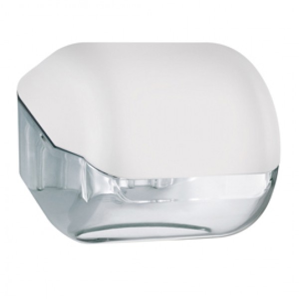 Dispenser Soft Touch di carta igienica - 15x14,8x14 cm - plastica - bianco - Mar Plast