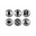 Pittogrammi adesivi - acciaio inox - diametro 10 cm - Securit - set 6 targhette