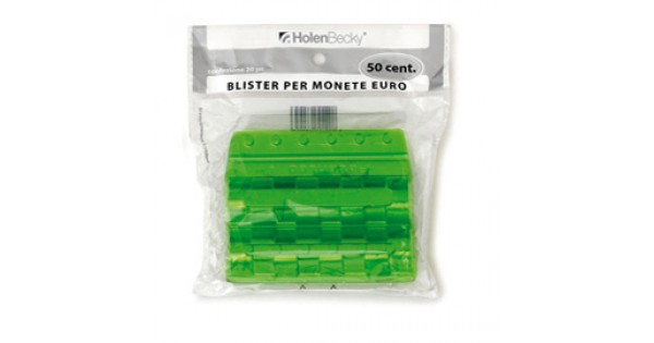Blister portamonete - 1 euro - fascia gialla - Iternet - sacchetto da 100  blister su