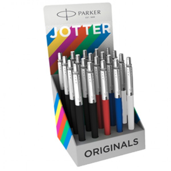 Penna sfera Jotter Original Plastic - tratto M - colori fusto assortiti - Parker - expo 20 pezzi