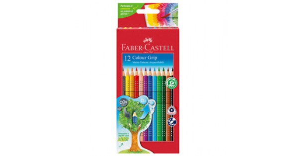 Matite colorate Color Grip - acquerellabili - Faber Castell - scatola 12  pezzi