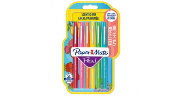 Confezione da 24 pennarelli Paper Mate Flair luminosi e pastello