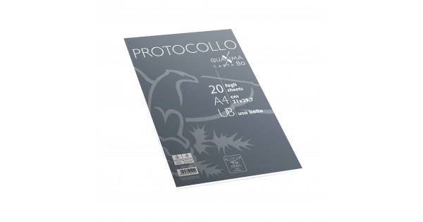 Foglio protocollo - A4 - uso bollo - 60 gr - BM - conf. 20 pezzi